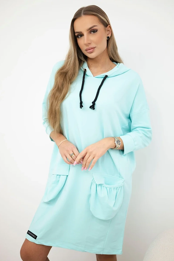 Hooded dress mint