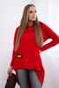 Sweatshirt with long back and hood red