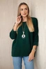 Viscose sweatshirt with pendant dark green