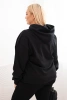 Bluza damska pętelkowa Plus Size bawełniana z kapturem i kieszenią kangurką czarna