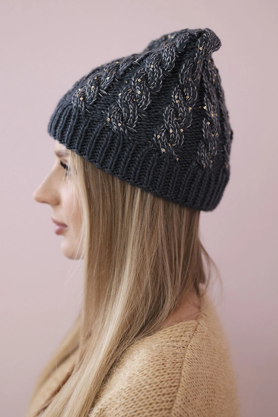 Dámská čepice Kalina K362 graphite+white