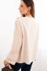 Damenbluse aus Viskose mit Rüschen und langen Ärmeln beige