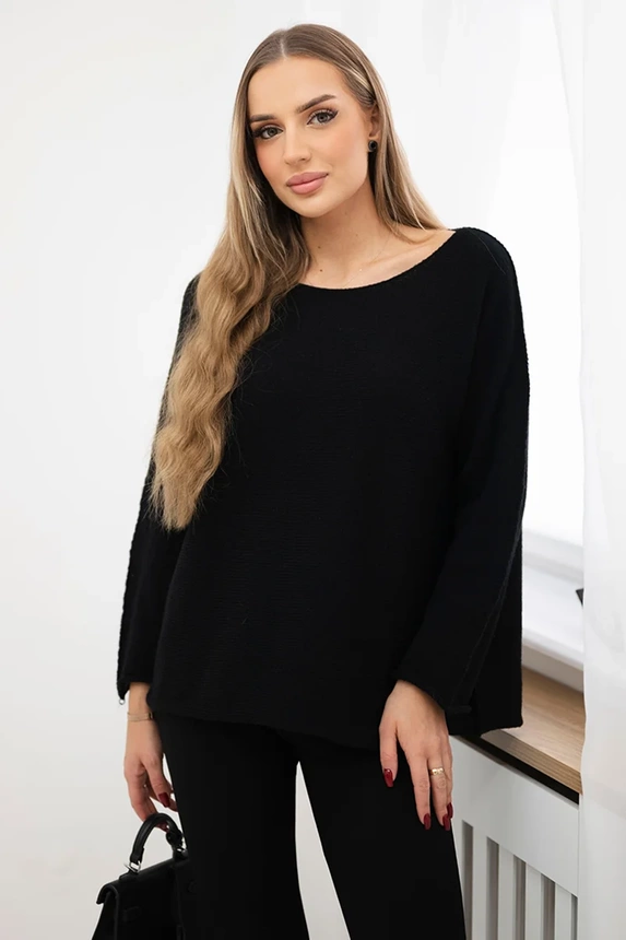 Pullover mit Rundhalsausschnitt schwarz