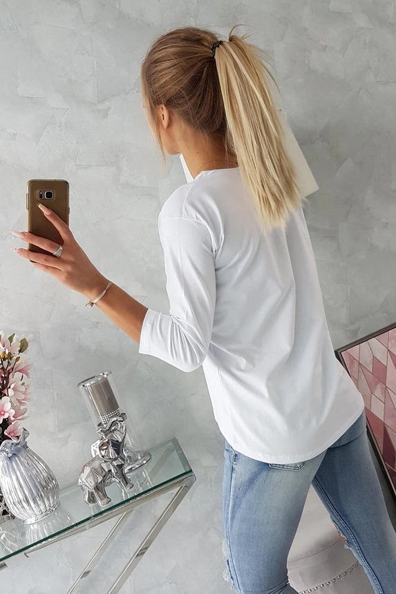 Bedruckte Bluse Original weiß