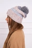 Čapica s fleece Pola K267 šedá + béžová