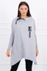 Oversize-Sweatshirt mit asymmetrischen Seiten grau