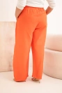 Dámske bavlnené nohavice Plus Size s gumou v páse pomarančové