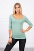 Round neckline blouse dark mint