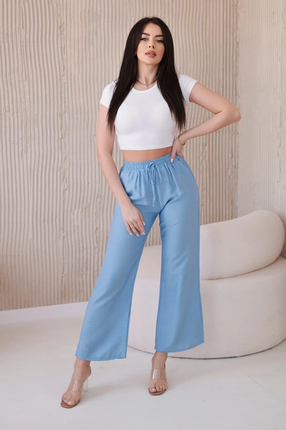 Viscose wide-leg trousers blue