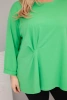 Dámská blůza plus size s bavlnou a dlouhým rukávem a nařasením světle zelená