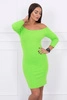 Gestreiftes tailliertes Kleid grün neon