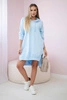 Kapuzenkleid mit längerem Rücken blau