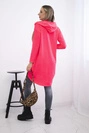 Sweatshirt with long back and hood pink neon