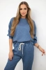 Buttery fabric set sweatshirt + pants denim melange