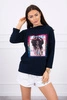 American Girl Grafik Bluse navy blau S/M - L/XL