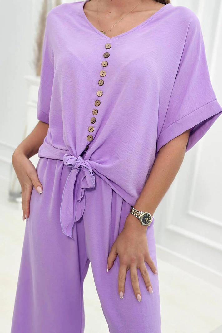 Bluse und Hose Set hell lila