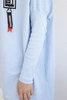 Oversize sweatshirt with asymmetrical sides azure