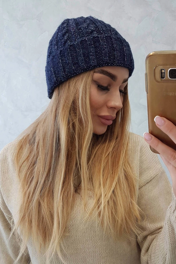 Cap with turn up Ariana K299 navy blue