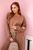 Set sweatshirt + pants buttery fabric camel