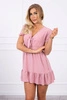 Dress with a tied V-neckline dark pink