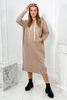 Langes Kleid mit Kapuze dunkelbeige
