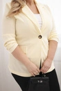 Dámská blazer z viskózy Plus Size s dlouhým rukávem a límcem citronová