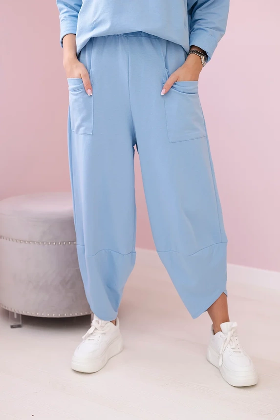 Cotton sweatshirt pants set blue
