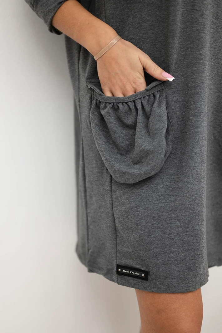 Hooded dress graphite