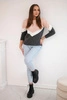 Sweater with geometric patterns powder pink+graphite