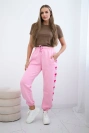Bavlněné kalhoty Amour růžový