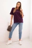 Women's cotton blouse with Minimal print plum