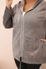 Women's Plus Size sweatshirt, washed, with a hood and BKLYN print, graphite