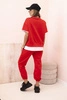 Women's butter set with short sleeves and pants red