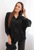 Elegant women's blouse made of viscose with buttons and a collar black