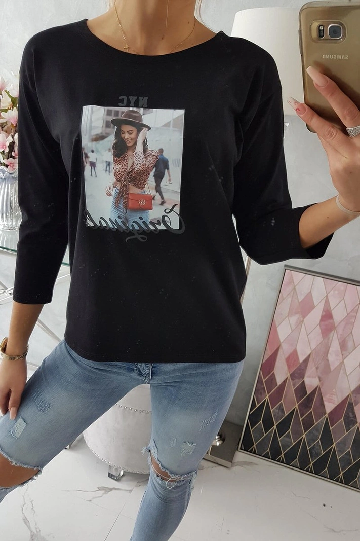 Blúzka s potlačou Original čierna