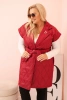 Damenweste Plus Size gesteppte mit Gürtel und Kragen braun