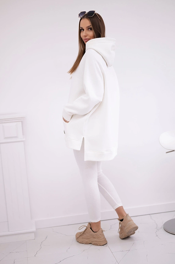 Cotton set insulated sweatshirt + leggings ecru