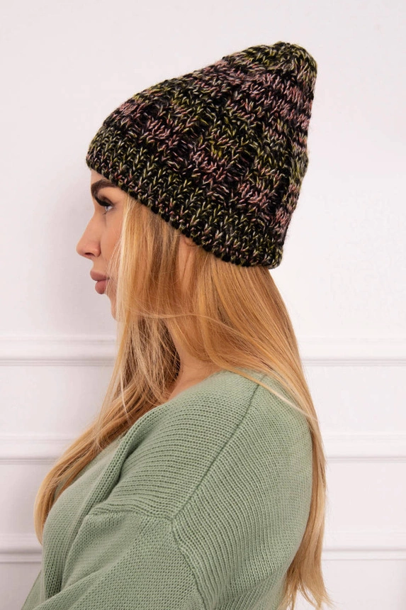 Fleecová čepice Melisa K241 black+olive