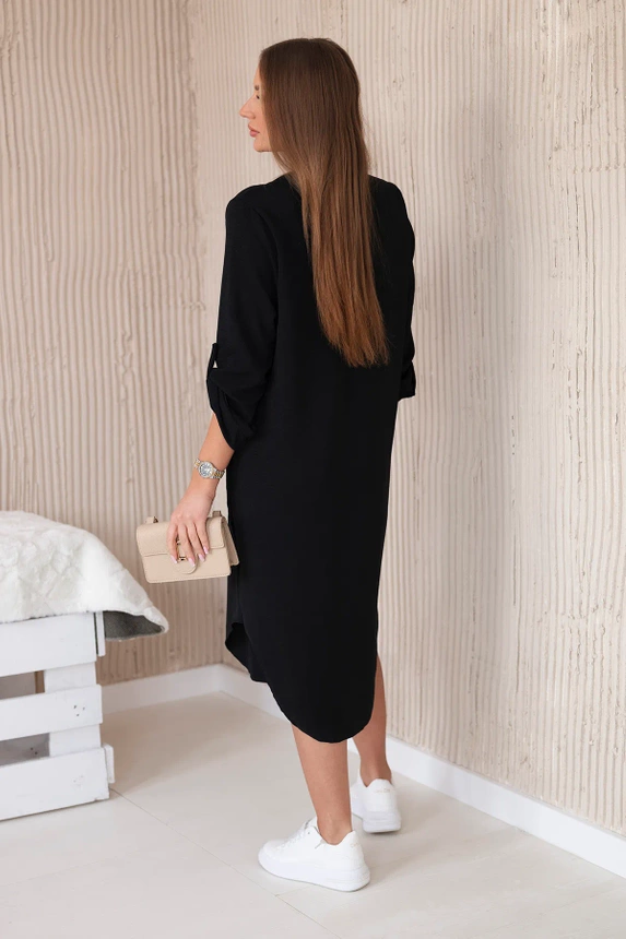 V-neck dress black