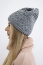 K204 dunkelgraue Fleece-Karomütze