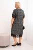 Plus Size women's dress with sequins and lace finish black + silver