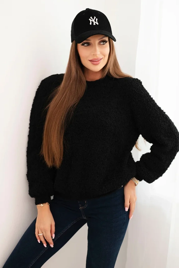 Women's sweater made of soft mohair black