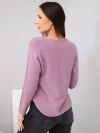 Damenpullover aus Viskose mit langen Ärmeln und rundem Ausschnitt dunkelpink