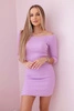 Sukienka dopasowana w prążek fioletowa