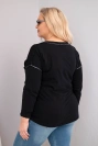 Dámská blůza Plus Size s nápisem Love You More roztrhaná černá