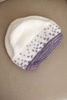 Women's winter wool hat with geometric pattern K477 white + purple