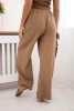 Muslin pants with a wide leg camel