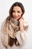Damen Schal aus weichem und warmem Wollmaterial in bunten Streifen KN19 beige