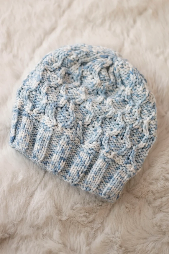 Cap with fleece Melisa K241 blue