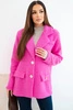 Women's jacket made of soft sheepskin with a collar pink